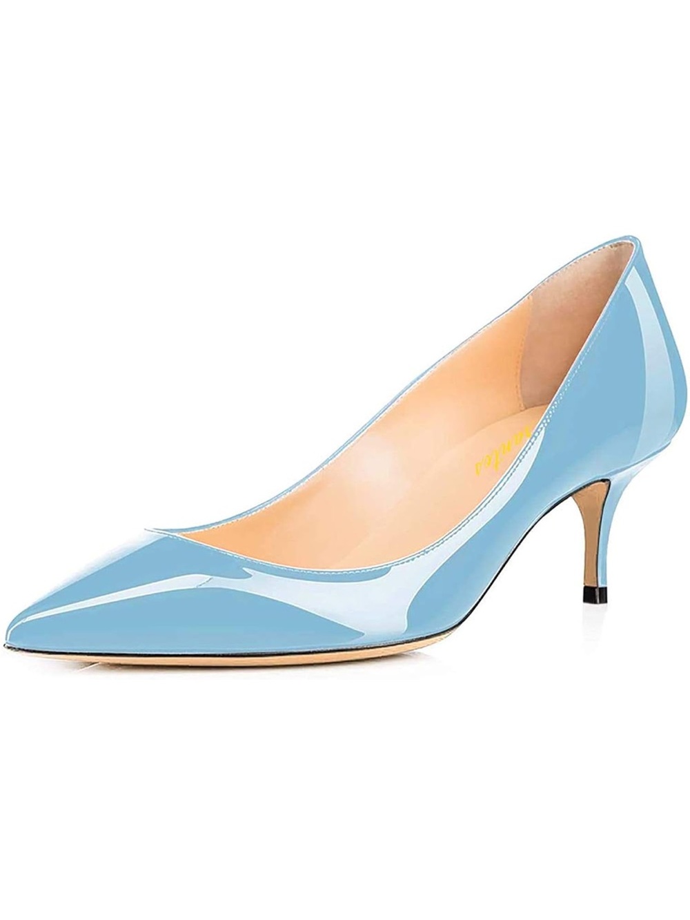 Women Fashion Pointed Toe Slip On Comfort Basic Kitten Heel Pumps Shoes